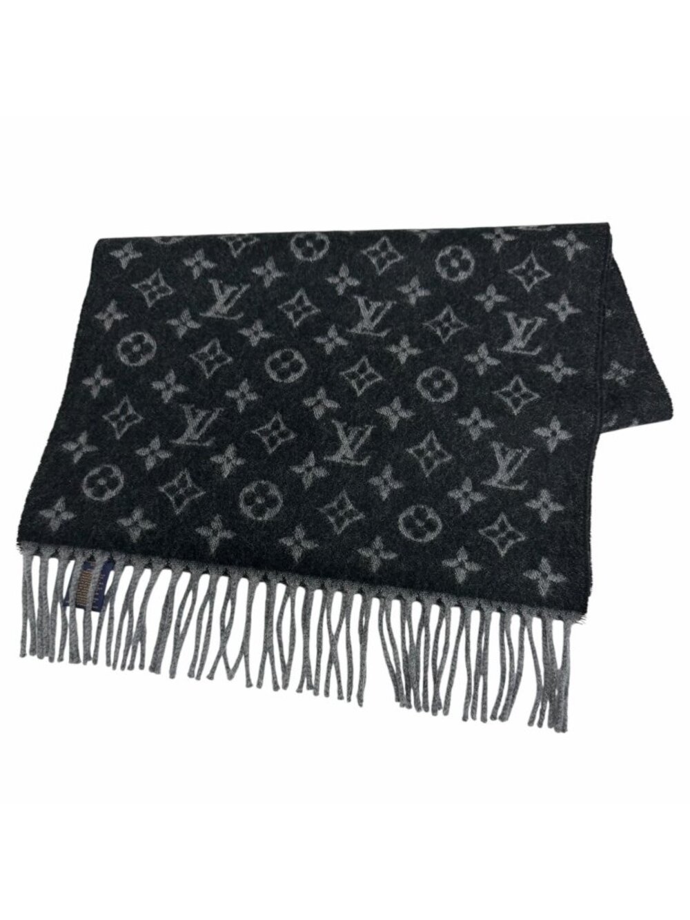 Louis Vuitton Monogram Gradient Cashmere Wool Scarf Noir